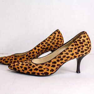 Cole Haan High Heels Calf Hair Leopard Print Size 5 1/2B